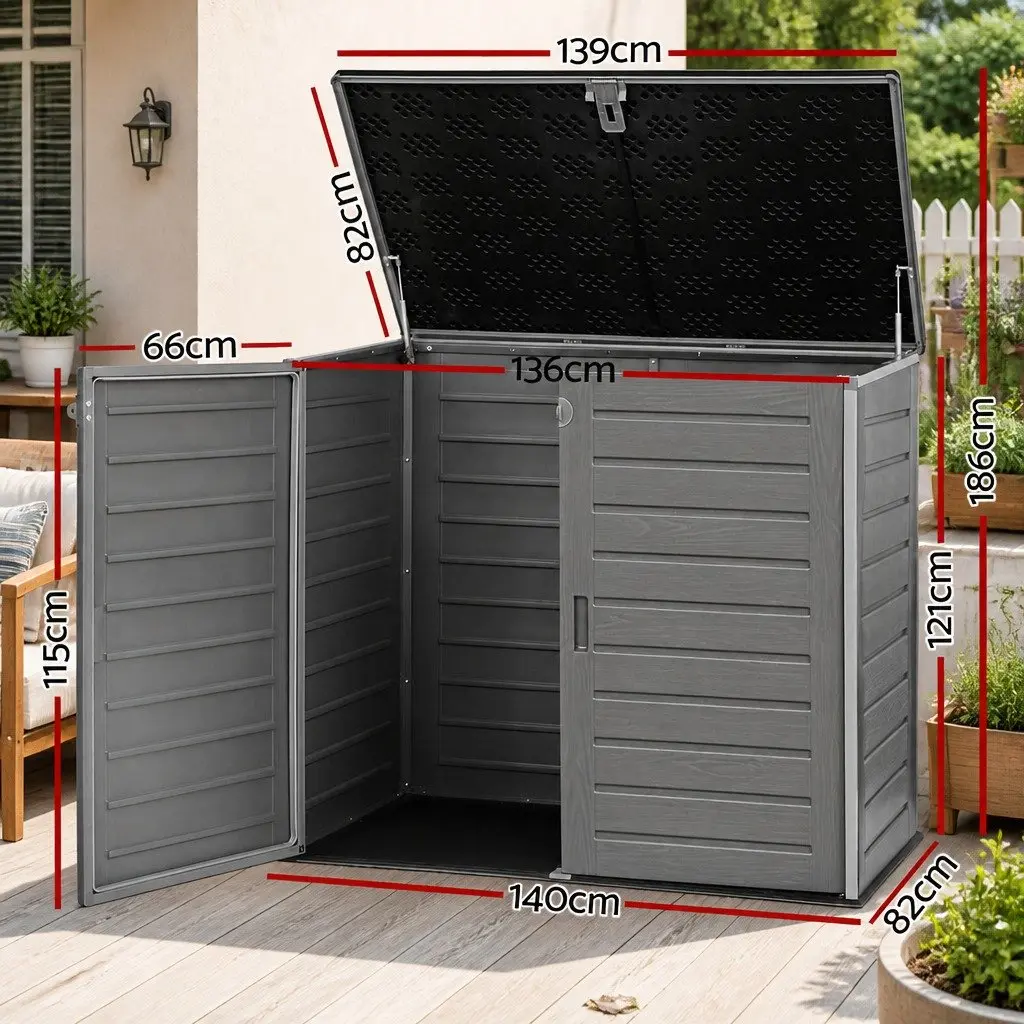 Outdoor Storage Box Tool Organizer 1170L Grey