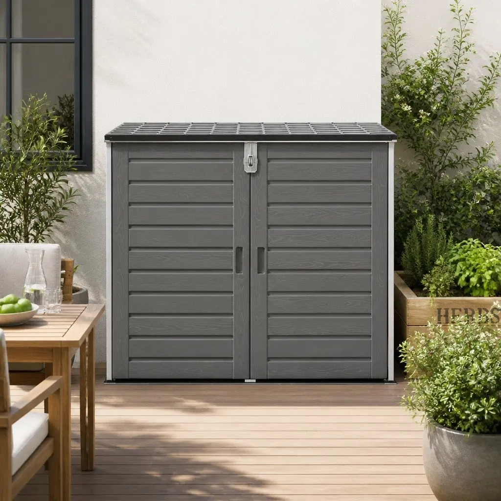 Outdoor Storage Box Tool Organizer 1170L Grey