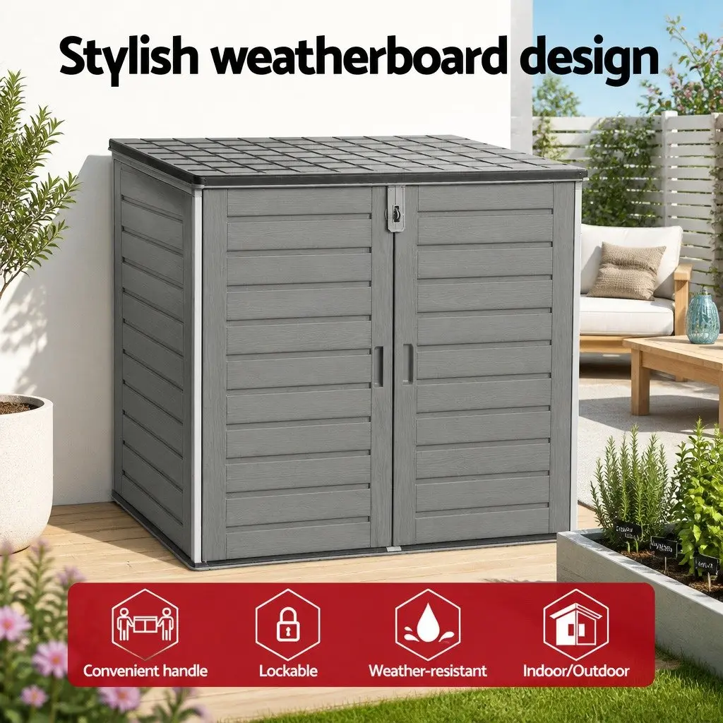 Outdoor Storage Box Tool Organizer 1170L Grey
