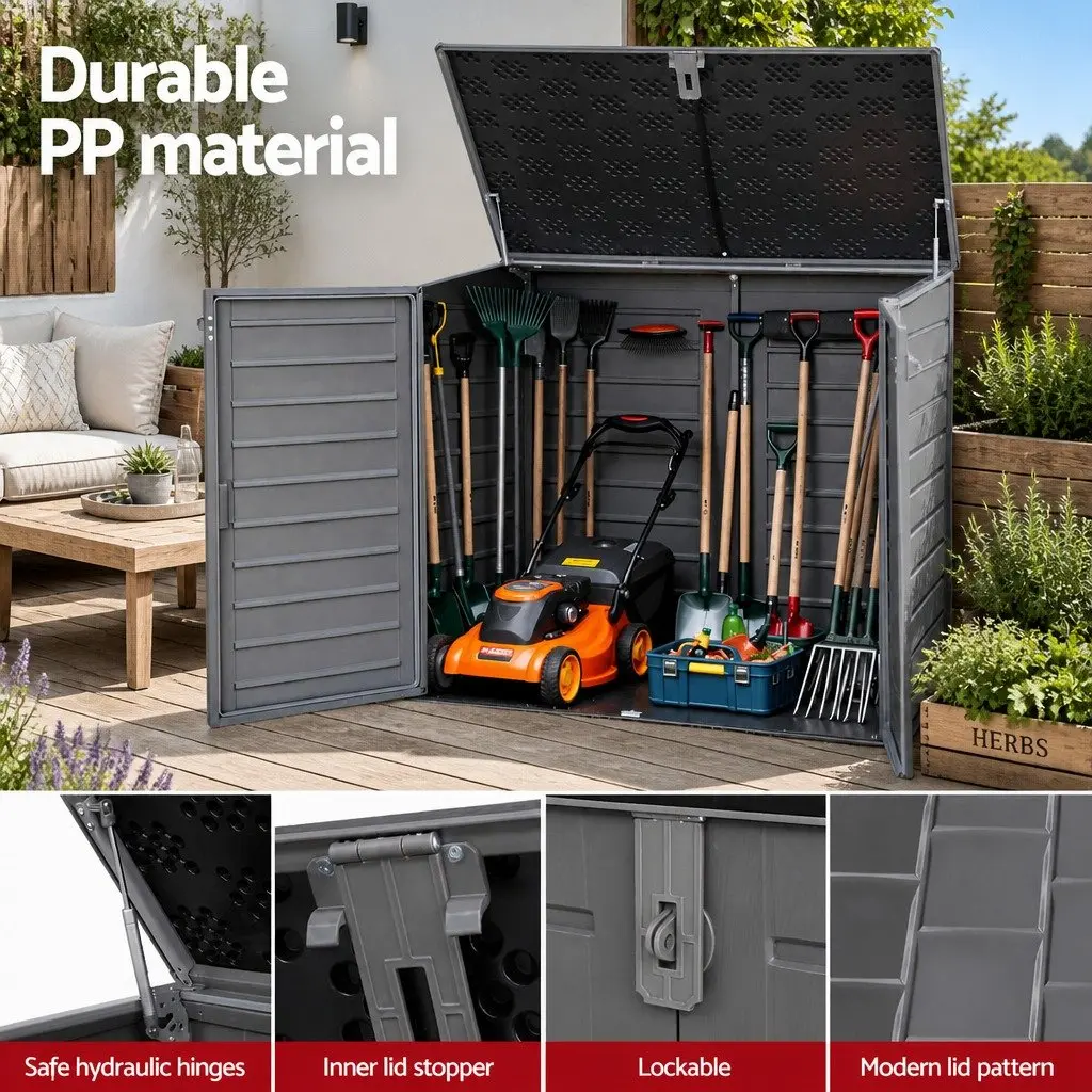 Outdoor Storage Box Tool Organizer 1170L Grey