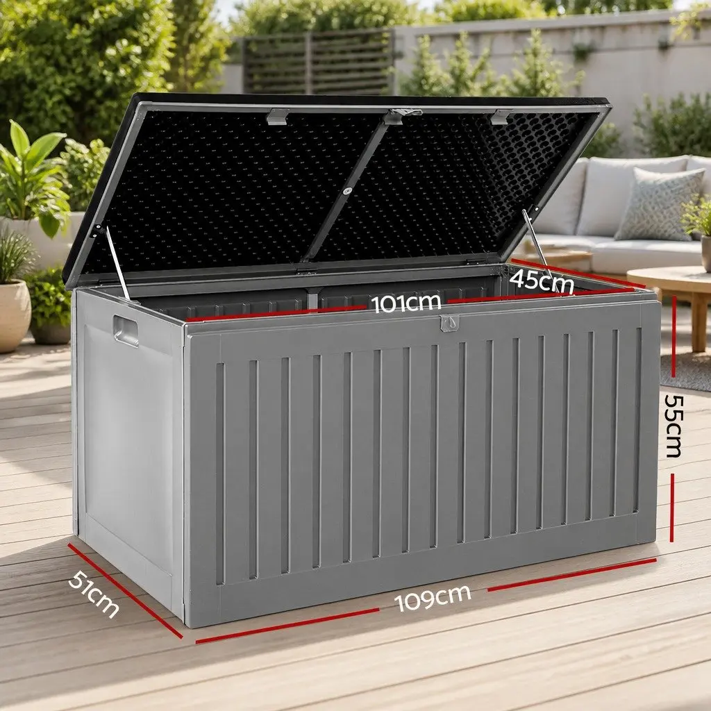 Outdoor Storage Box Garden Bench 270L Dark Grey