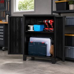 Outdoor Storage Cabinet 92cm Tall Lockable Cupboard Adjustable Shelves Garage