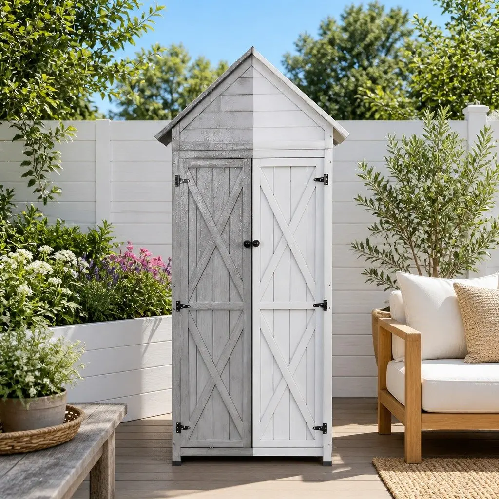 Outdoor Storage Cabinet with Adjustable Shelves