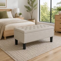 Quality Taupe Ottoman: Practical Storage Solution