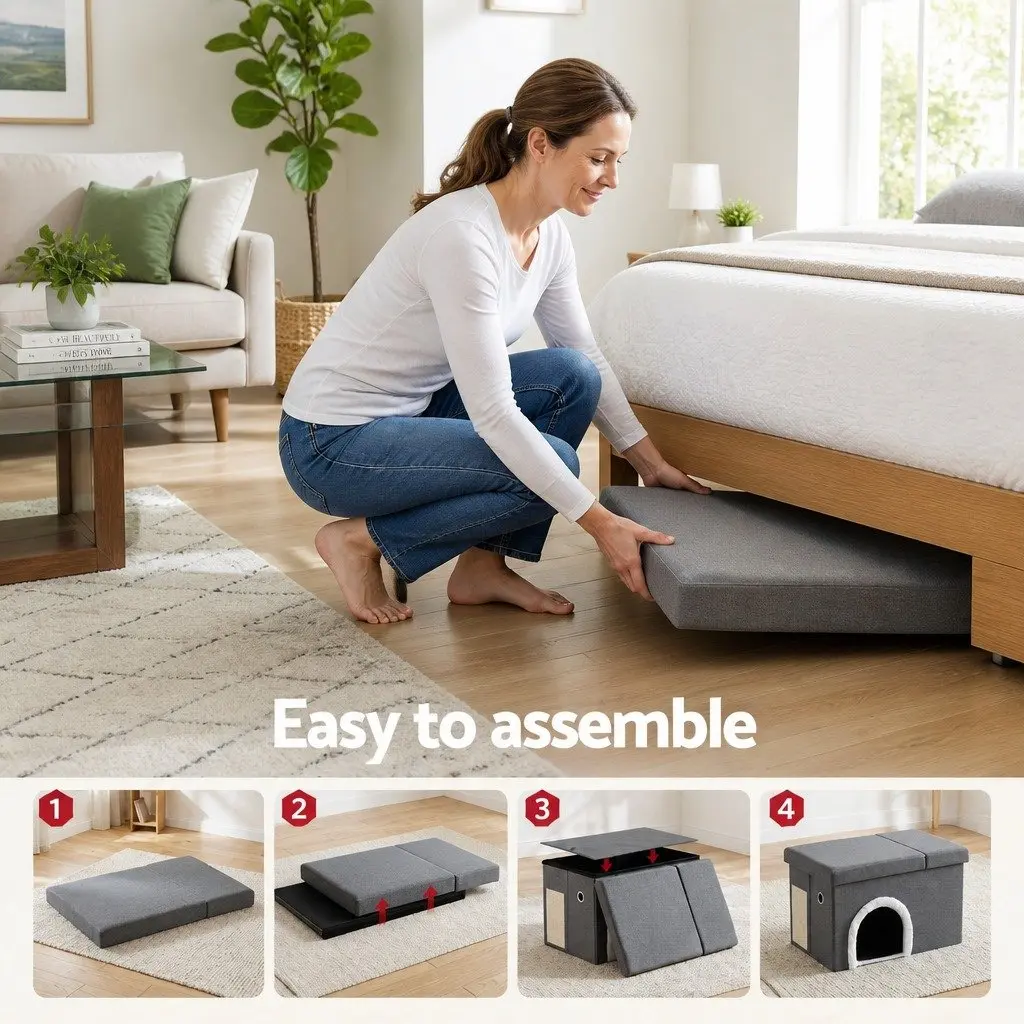 Cat Litter Box Storage Ottoman