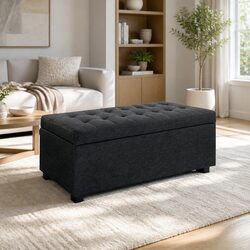Charcoal Storage Ottoman: Comfort Meets Functionality