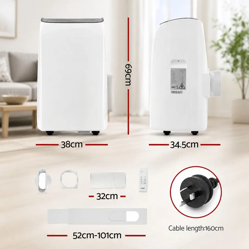 Portable Air Conditioner 12000BTU Cooling Dehumidifier Fan 3-in-1 White