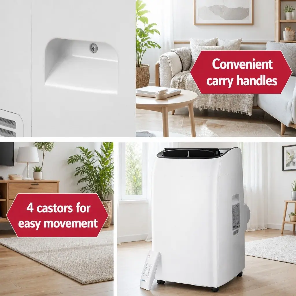 Portable Air Conditioner 12000BTU Cooling Dehumidifier Fan 3-in-1 White