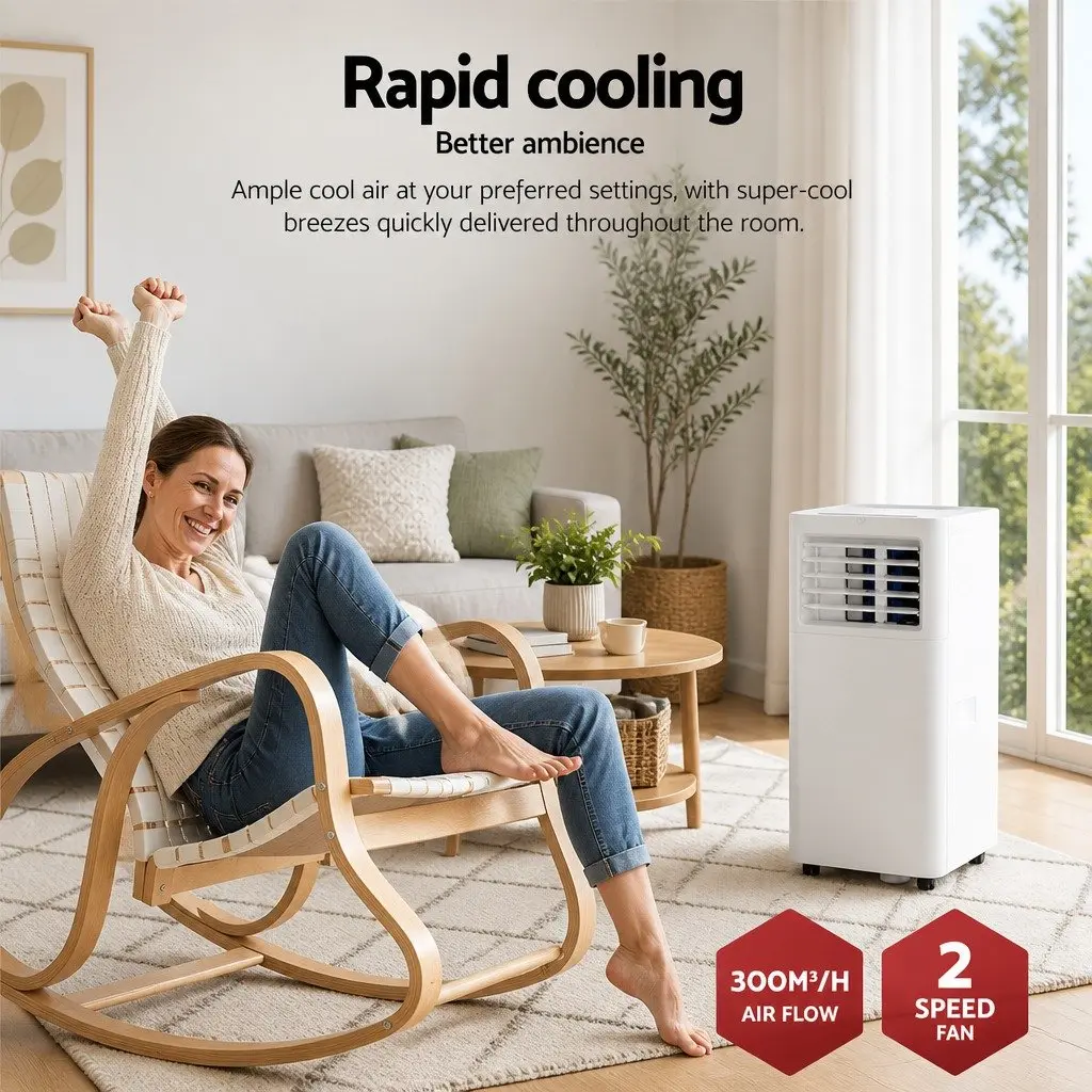 Portable Air Conditioner 7000BTU Evaporative Cooler Dehumidifier Fan Remote