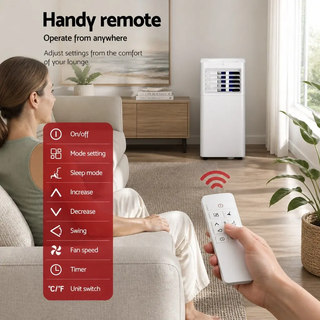 Portable Air Conditioner 7000BTU Evaporative Cooler Dehumidifier Fan Remote