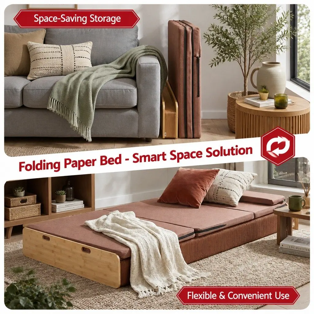 Folding Bed Frame Single Sofa Camping Furniture 200cm x 120cm Brown