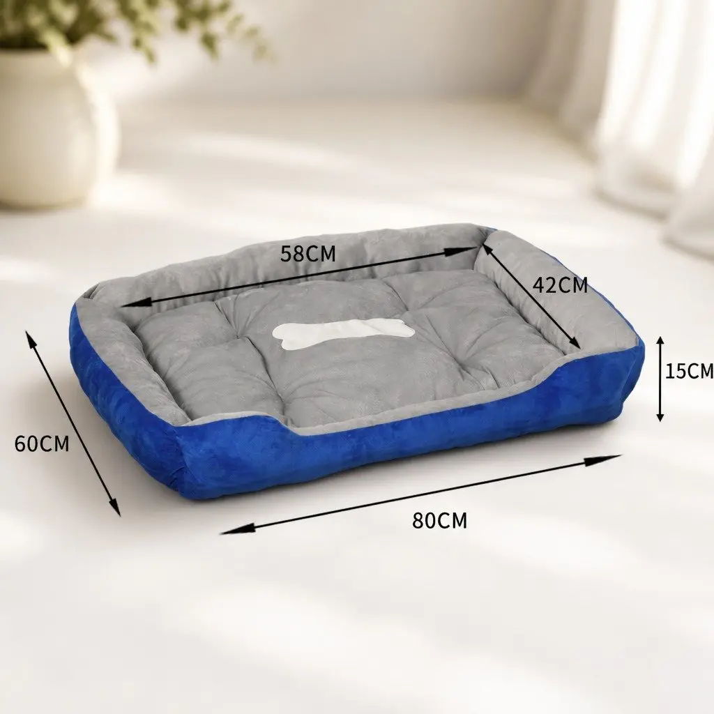 Pet Bed Dog Mattress Large Navy Washable Soft Cushion Sleep Mat