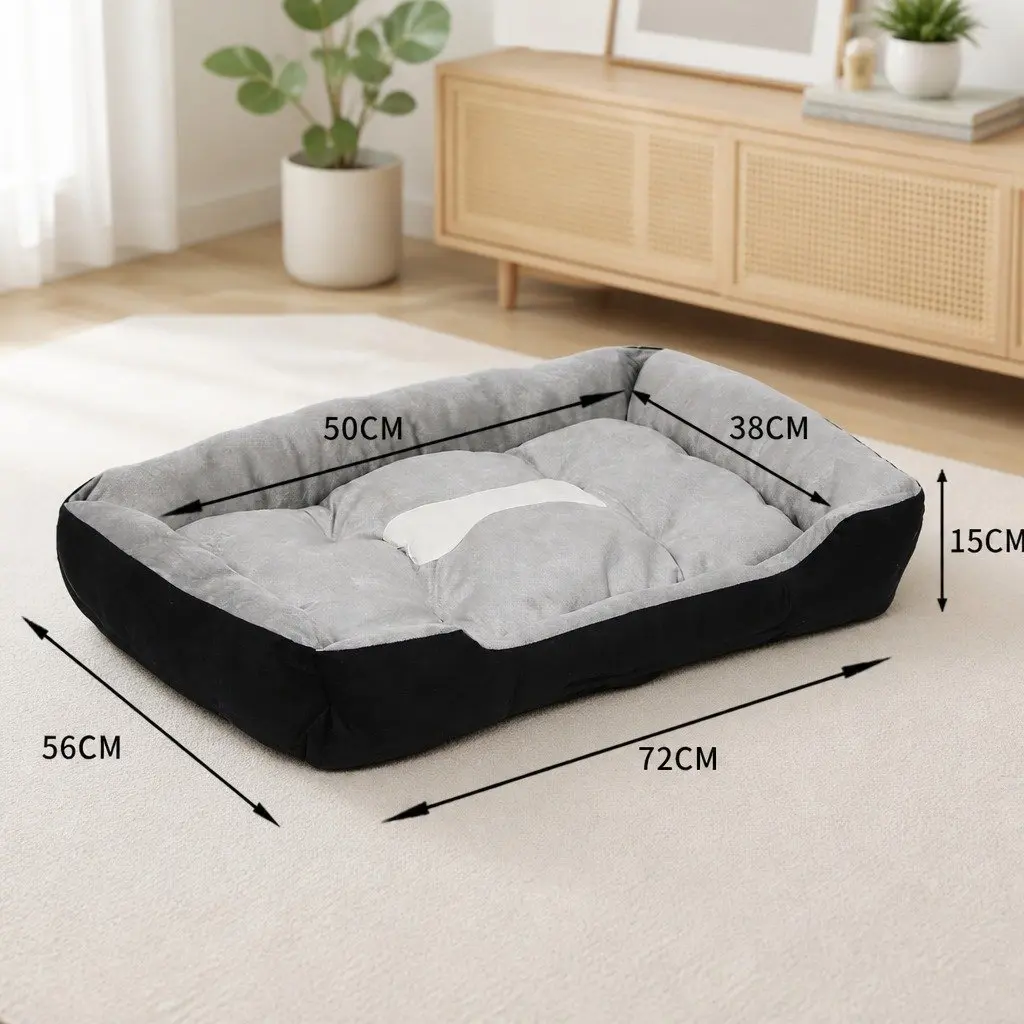 Pet Bed Mattress Medium Soft Warm Cushion Washable Grey Black