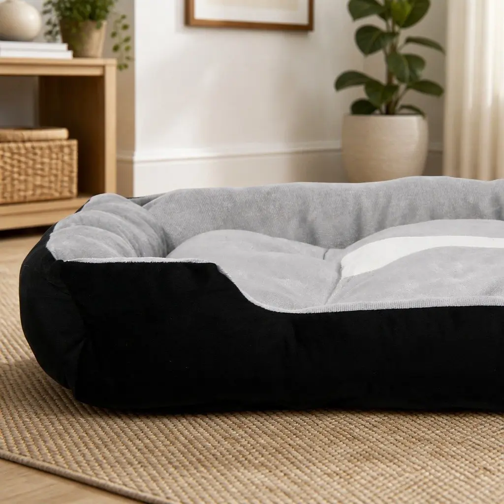 Pet Bed Mattress Medium Soft Warm Cushion Washable Grey Black