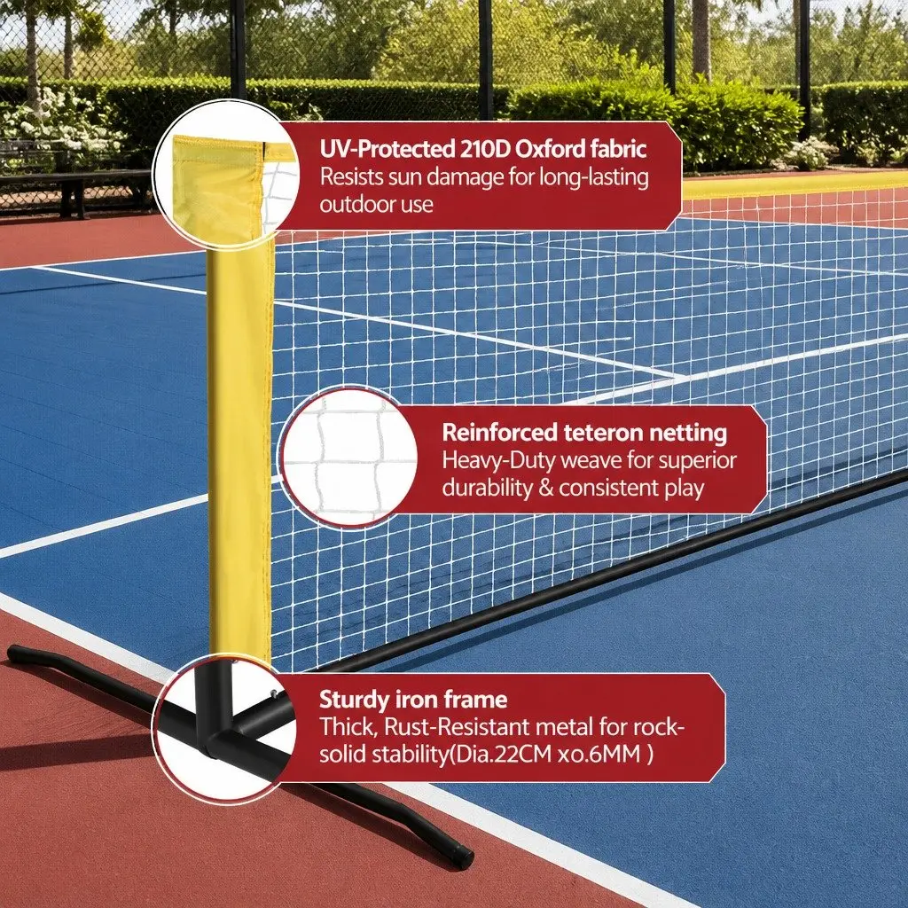Portable Sports Net Adjustable Height 10ft Green for Pickleball Badminton Tennis Volleyball