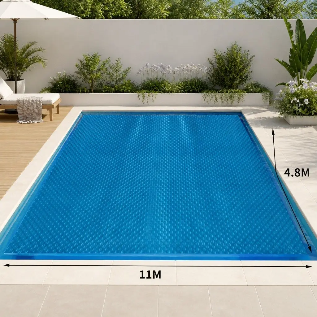 Swimming Pool Cover 400 Micron Blue and Silver 11m x 4.8m Bubble Heat Retention
