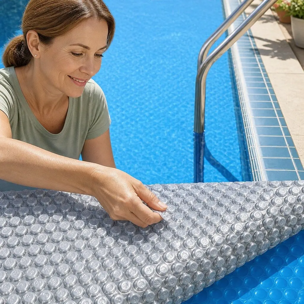 Swimming Pool Cover 400 Micron Blue and Silver 11m x 4.8m Bubble Heat Retention