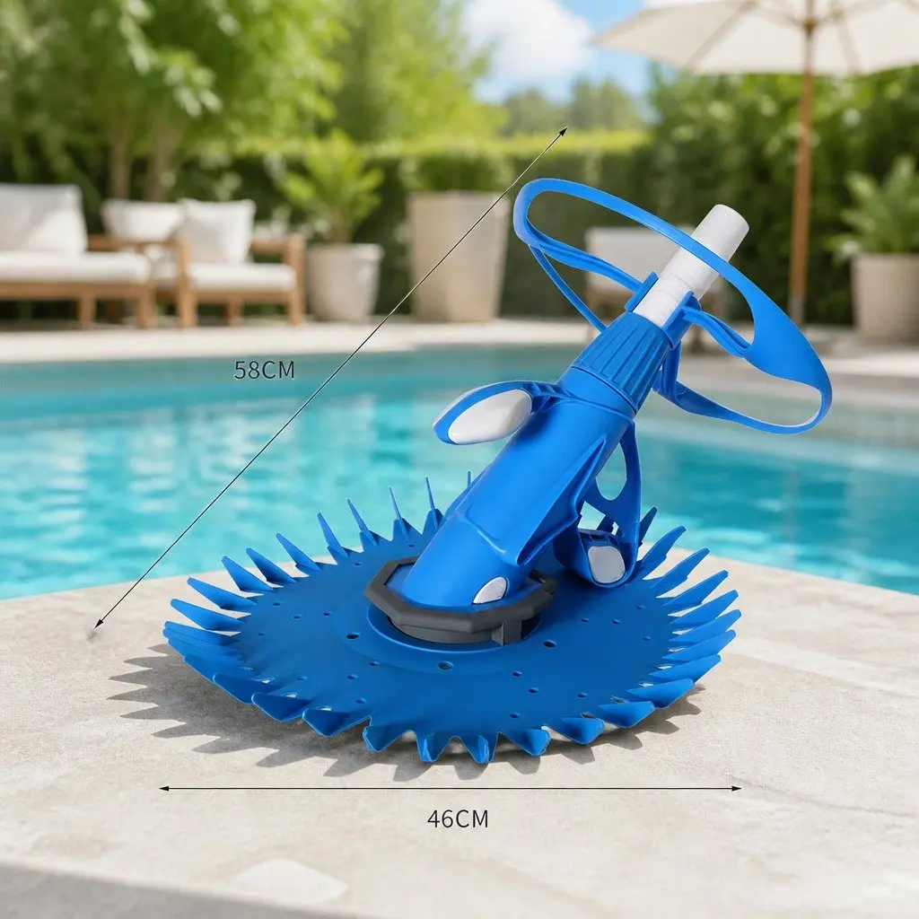 Pool Cleaner Suction Device Automatic Blue 0.8m to 3m for Easy Floor Cleaning
