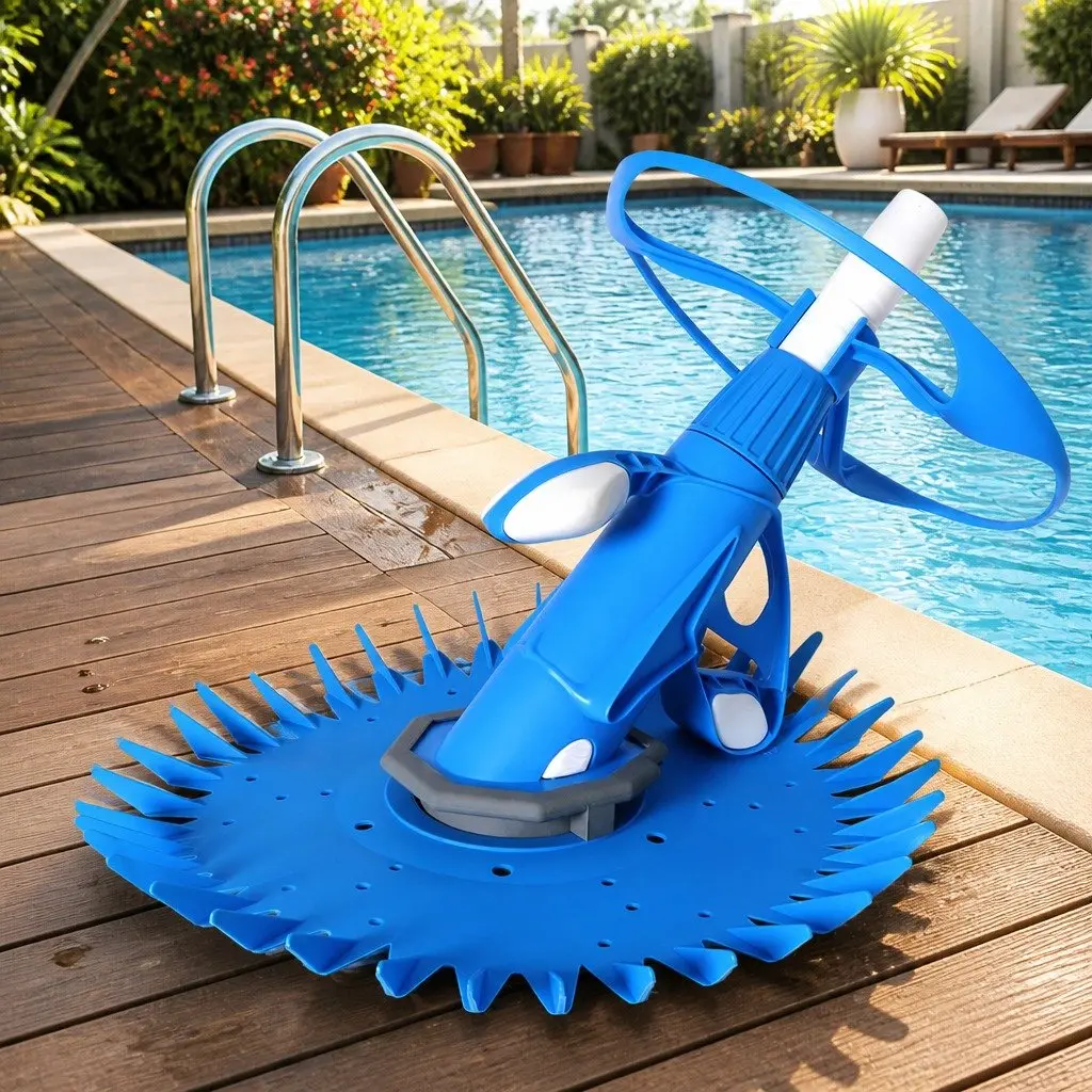Pool Cleaner Suction Device Automatic Blue 0.8m to 3m for Easy Floor Cleaning