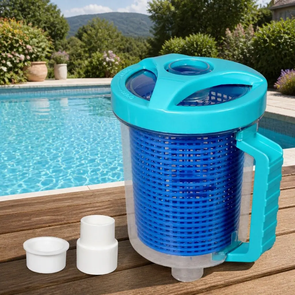Pool Leaf Canister Suction Medium Clear Container Debris Catcher Blue