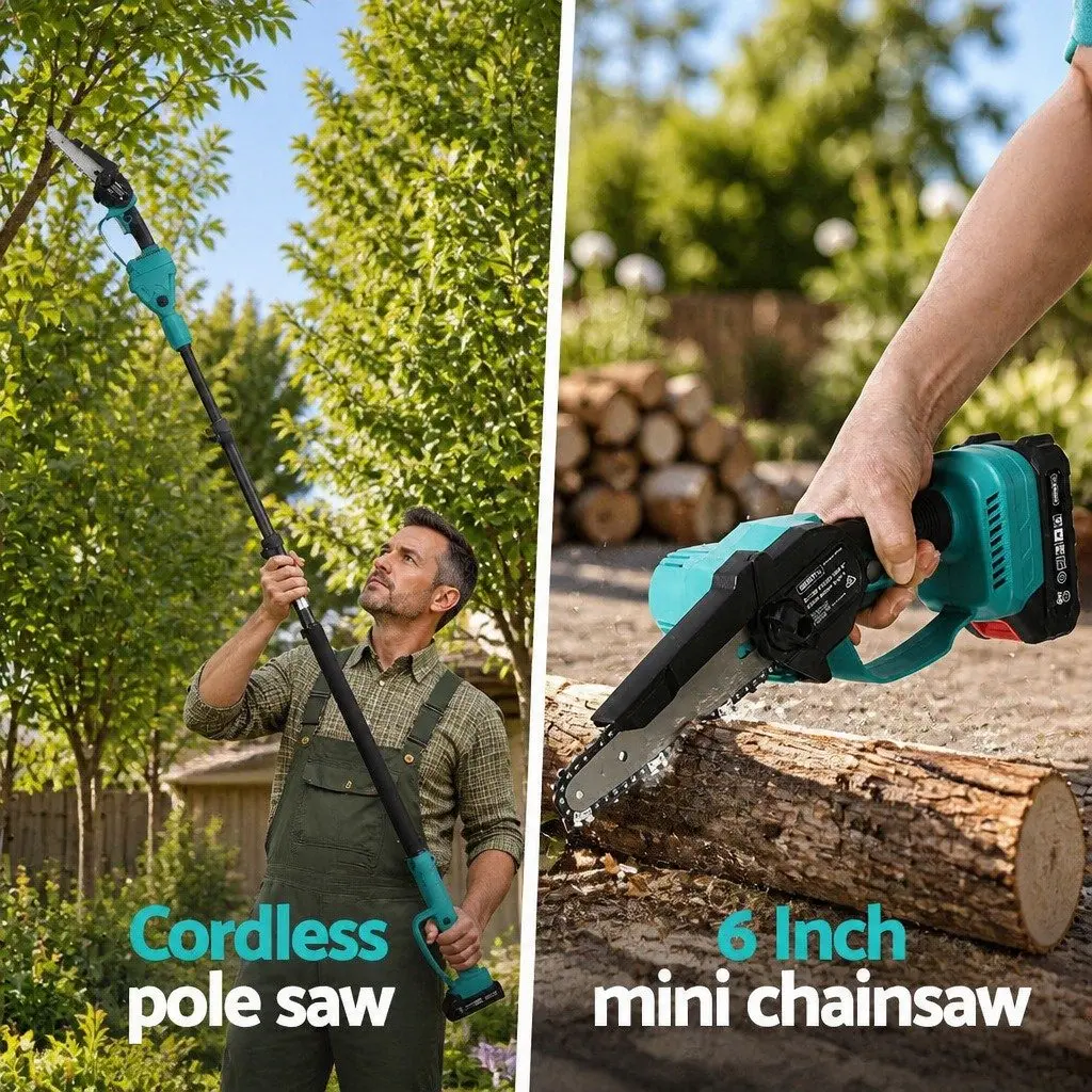 Cordless Pole Chainsaw with Adjustable Reach
