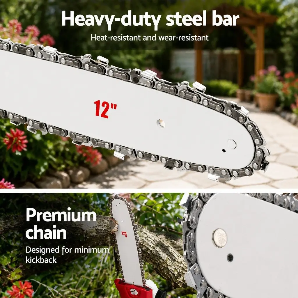 4 Stroke Petrol Pole Chainsaw Multi Tool 12 Inch Red