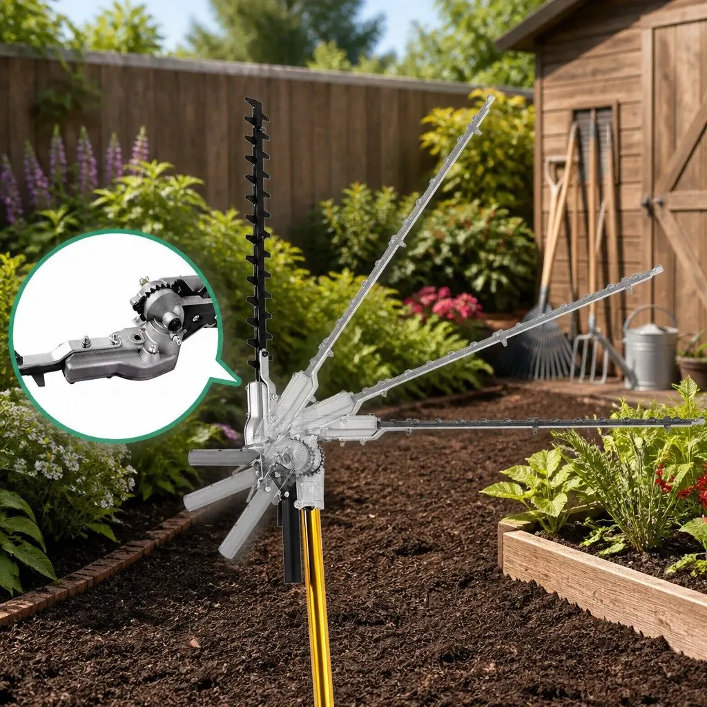 Pole Chainsaw 2 Stroke Petrol Pruner 52cc 2-in-1 Hedge Trimmer Long Reach 5.6m Black