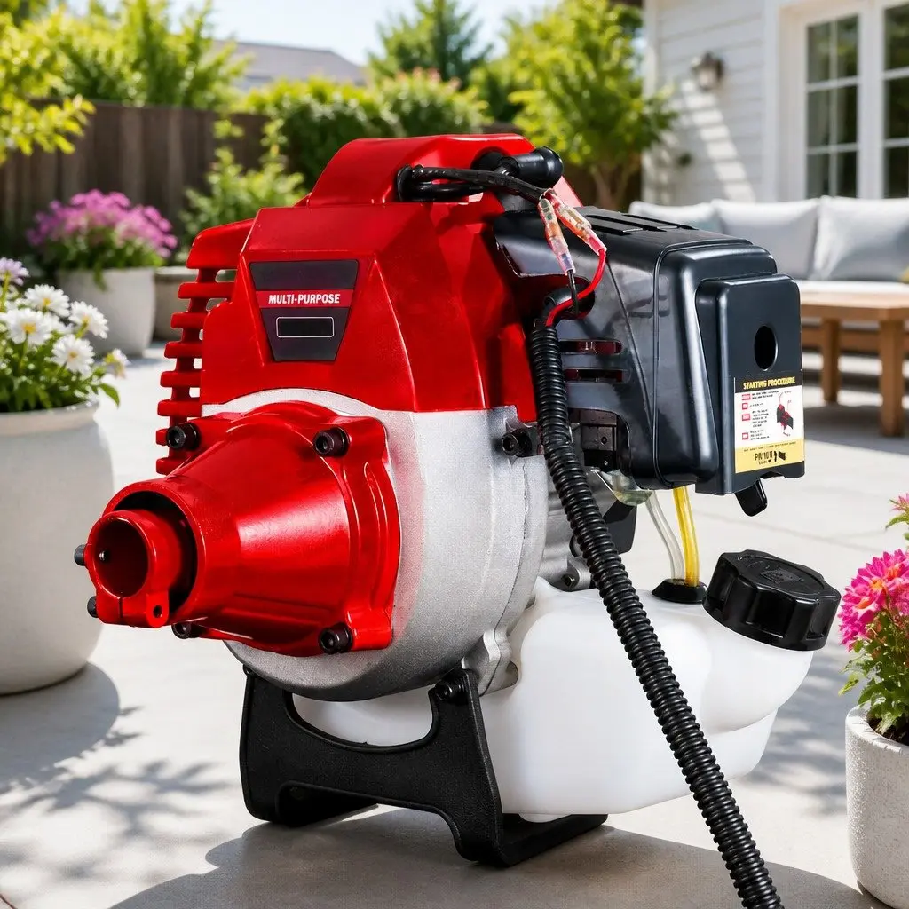 Pole Chainsaw 5 In 1 Multi-Tool Petrol Hedge Trimmer Tree Pruner 52cc Red