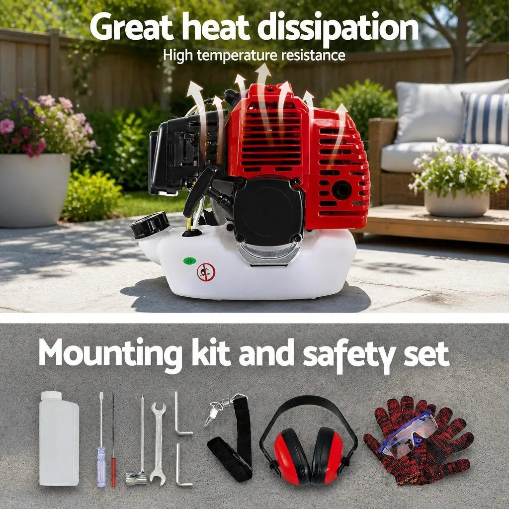 Pole Chainsaw 5 In 1 Multi-Tool Petrol Hedge Trimmer Tree Pruner 52cc Red