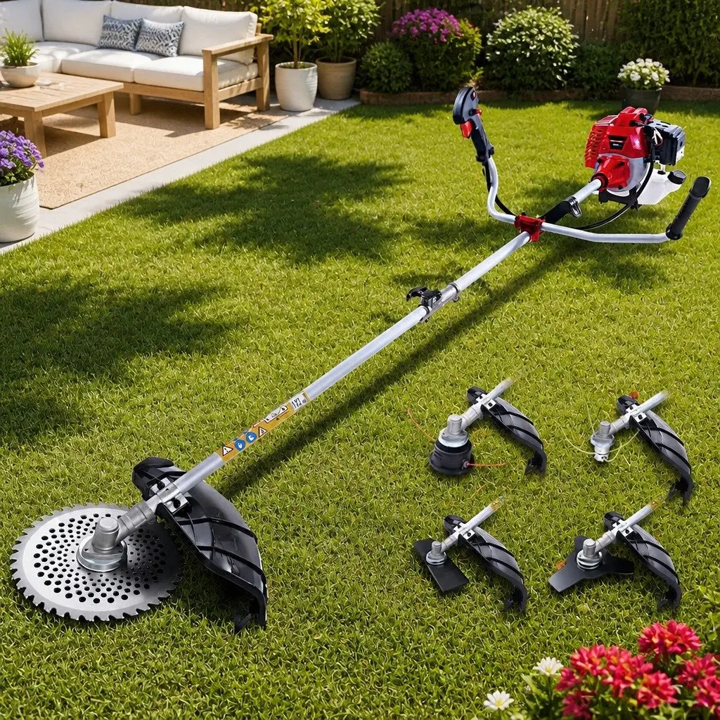 Pole Chainsaw 5 In 1 Multi-Tool Petrol Hedge Trimmer Tree Pruner 52cc Red