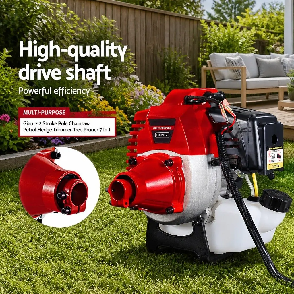 Pole Chainsaw 7 in 1 Multi Tool 52cc 2 Stroke Petrol Red