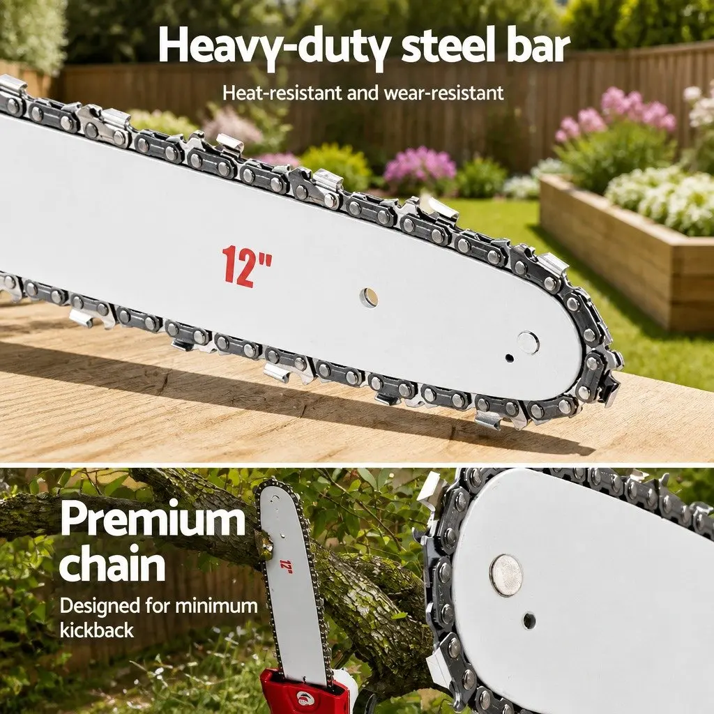 Pole Chainsaw 9 In 1 Multi Tool Petrol 52cc 2 Stroke Hedge Trimmer Red