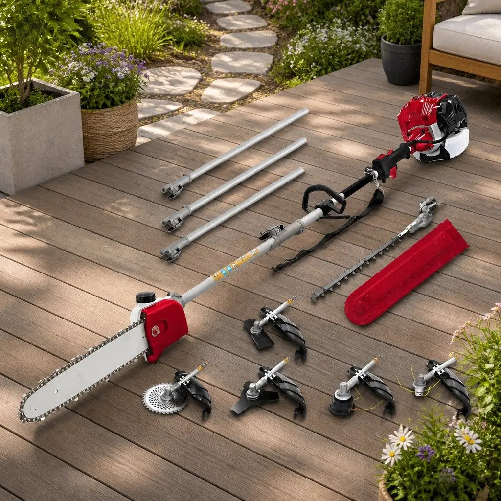 Pole Chainsaw 52cc 2 Stroke Petrol Hedge Trimmer Tree Pruner Cutter Red