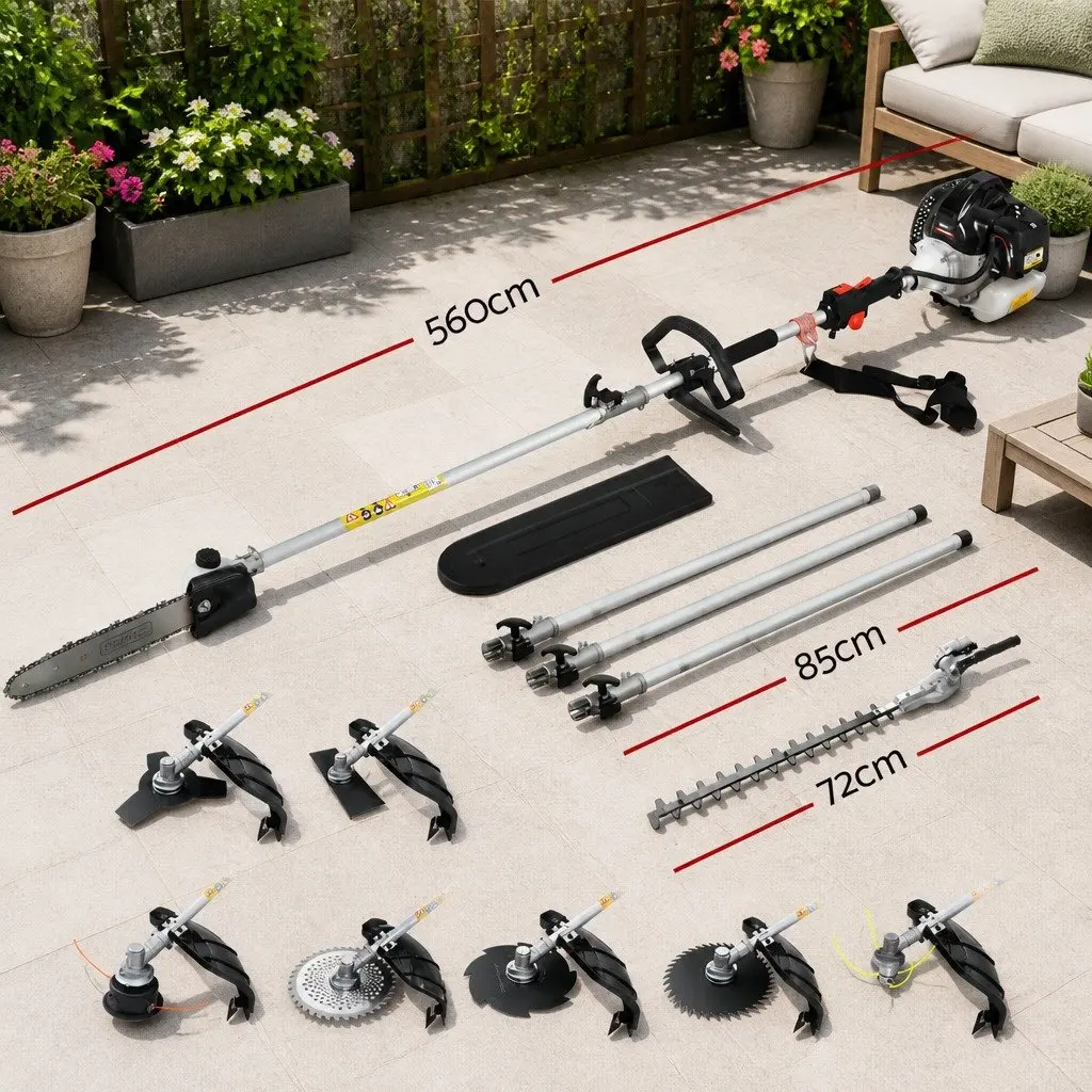 Pole Chainsaw Hedge Trimmer Brush Cutter Whipper Snipper 9 in 1 Multi Tool