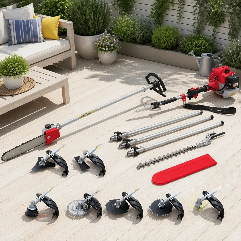 65CC Pole Chainsaw Hedge Trimmer Brush Cutter Whipper Snipper 9-in-1 Multi Tool