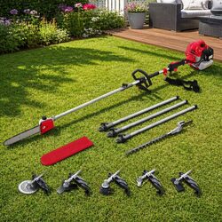 65CC Pole Chainsaw Hedge Trimmer Brush Cutter Whipper Snipper 7-in-1 Garden Tool