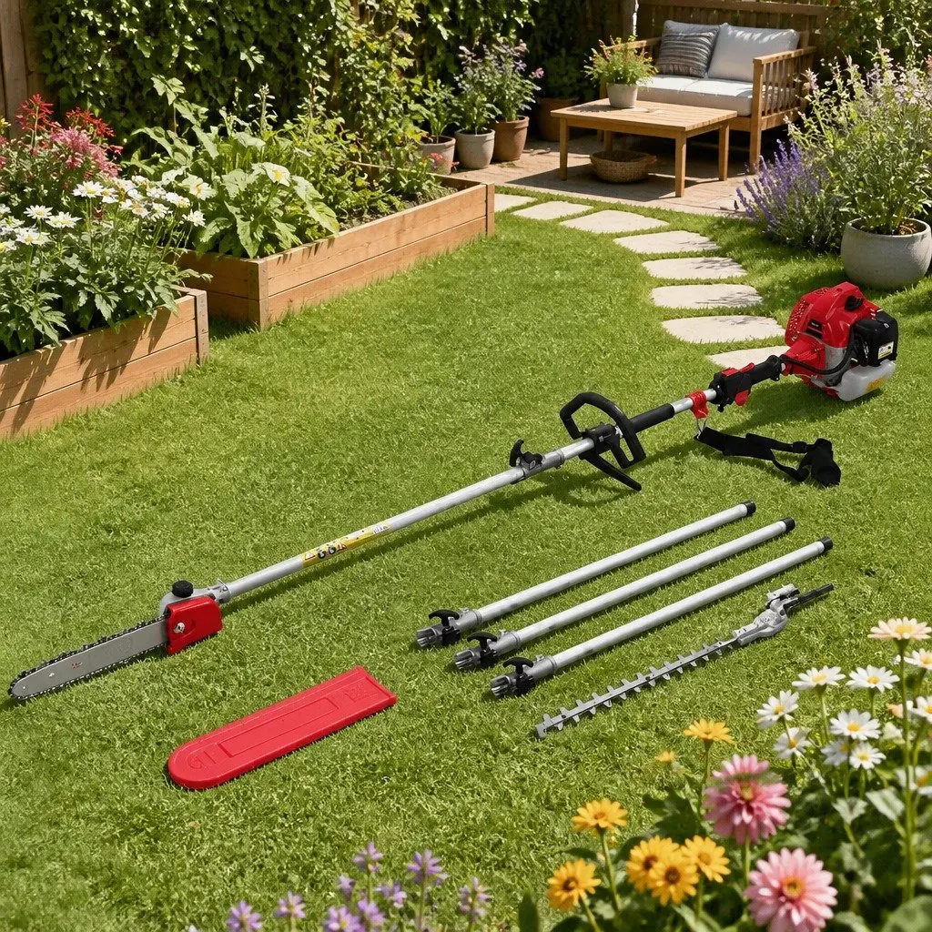 65CC Pole Chainsaw Hedge Trimmer 12in Bar 5.6m Reach Petrol Saw