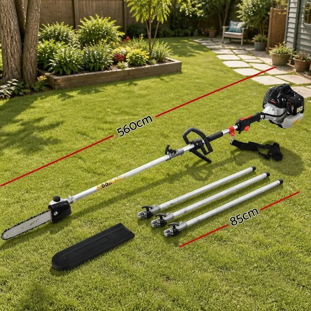 Pole Chainsaw 63cc Petrol 12 Inch Bar 5.6m Reach Pruning Tool