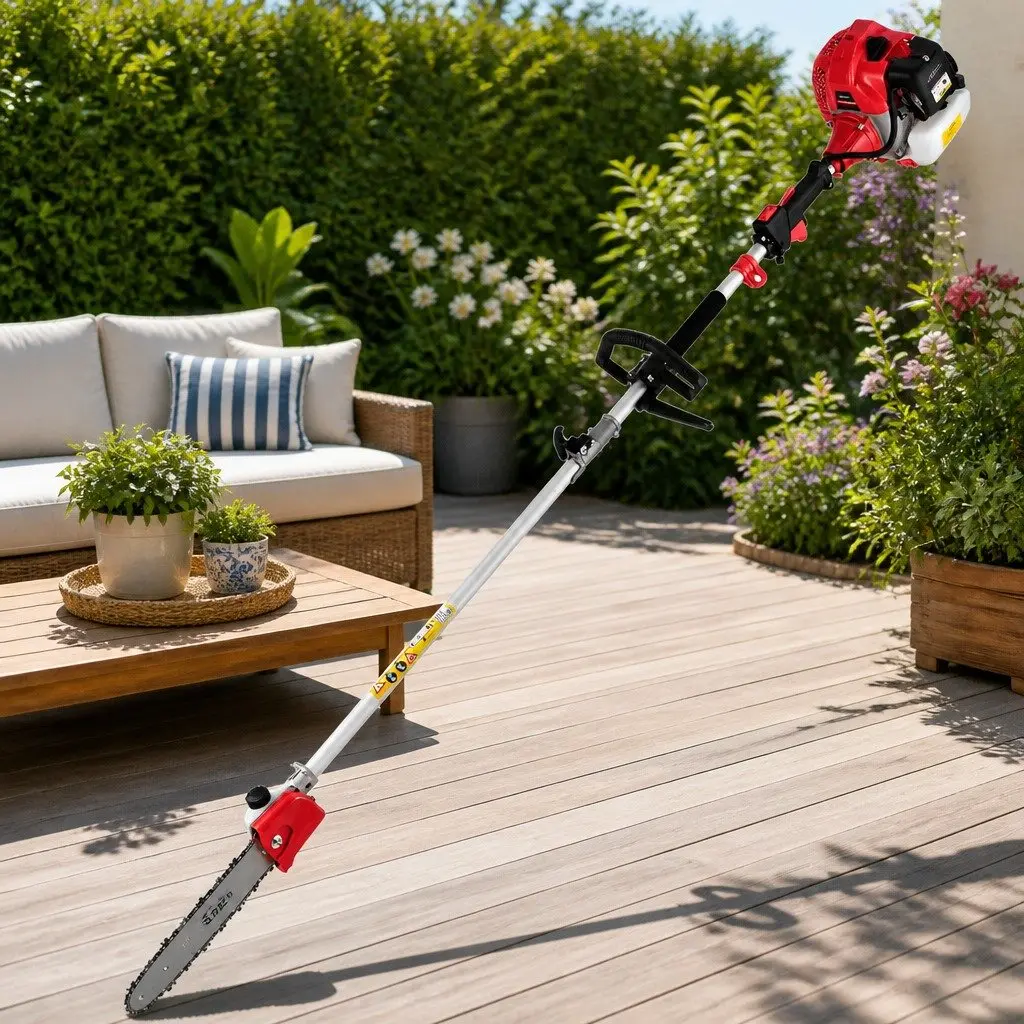 62CC Pole Chainsaw Hedge Trimmer Brush Cutter Whipper Snipper 9-in-1 Tool 5.6m