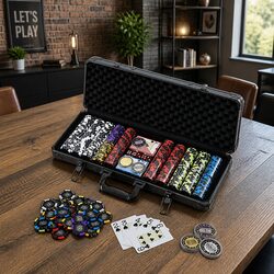Poker Chip Set 500PC 14g Heavyweight Chips Casino Party Game with Dice Cards