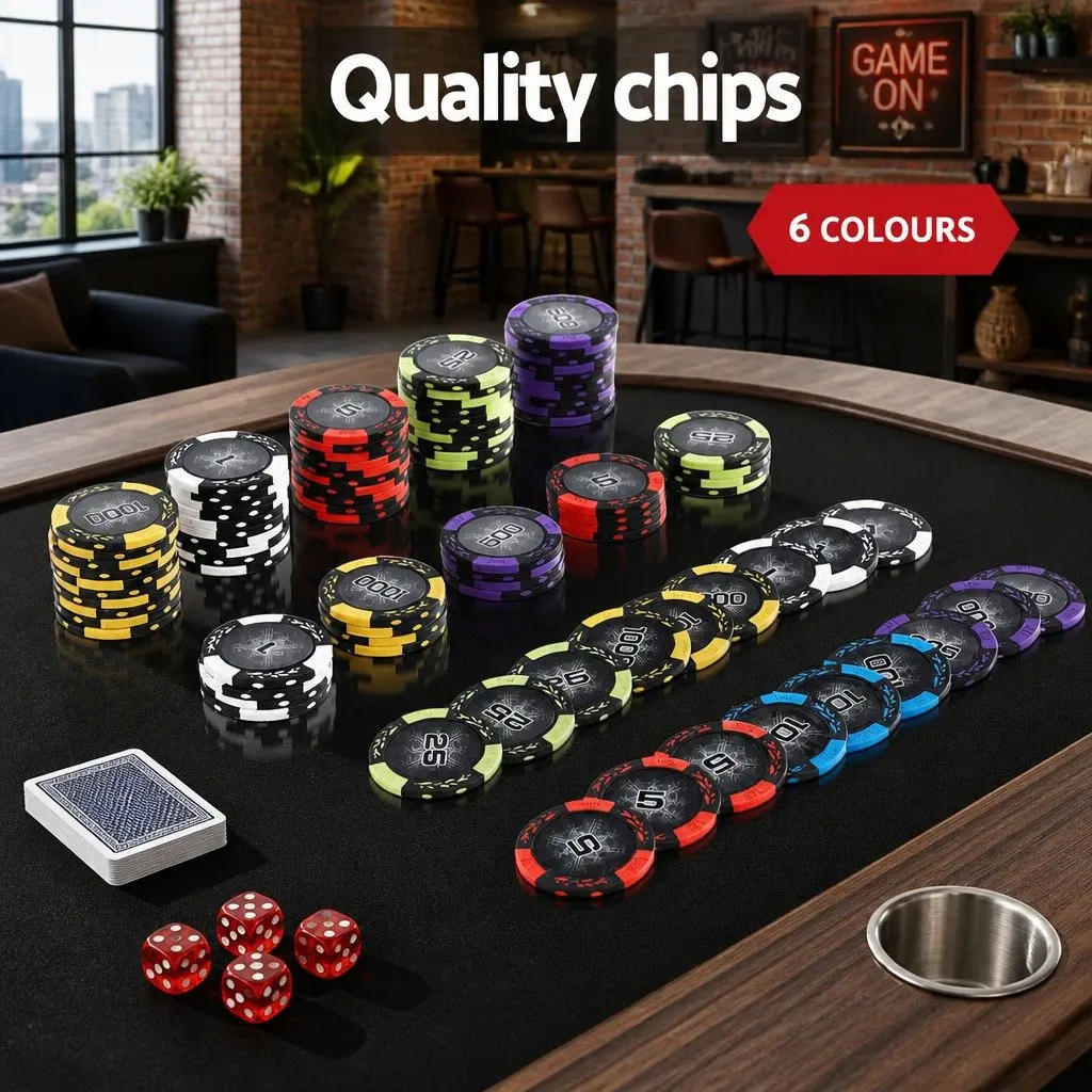 Poker Chip Set 500 Piece 14g Heavyweight Chips Casino Party Game with Aluminium Case