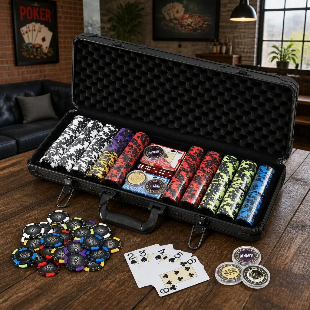 Poker Chip Set 500 Piece 14g Heavyweight Chips Casino Party Game with Aluminium Case
