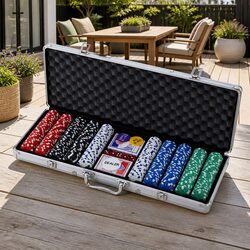 Reliable 500pc Poker Chips Set with Comprehensive Features