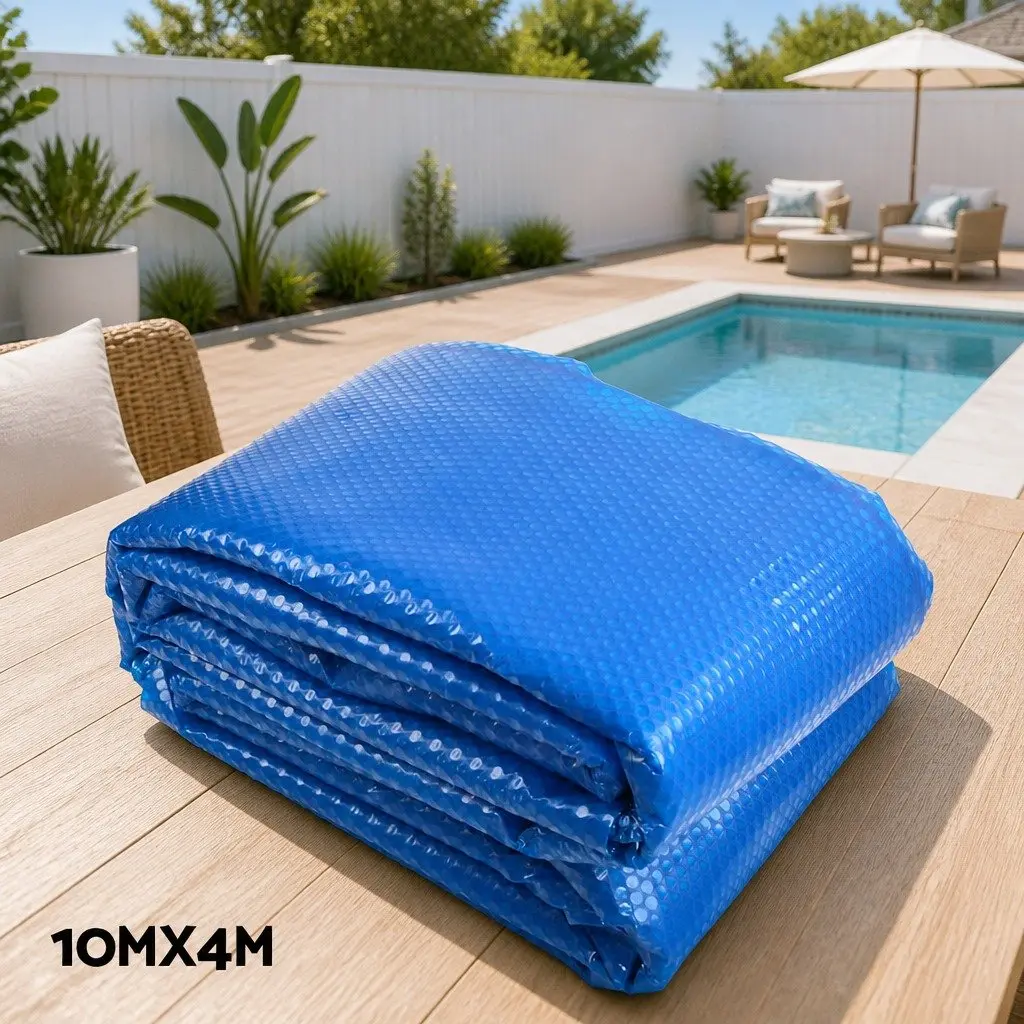 Pool Cover 10x4m Solar Blanket Blue with Aluminium Roller 500 Micron