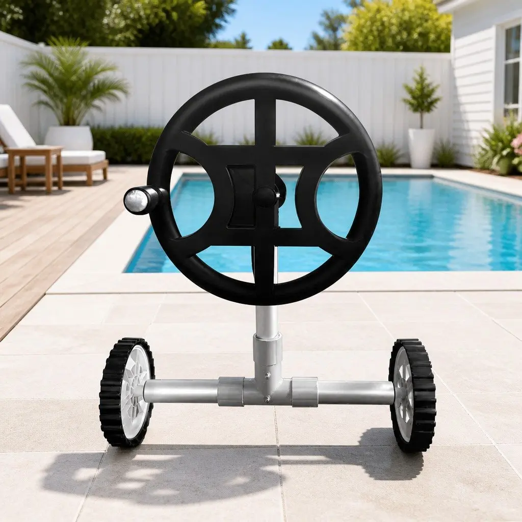 Pool Cover Solar Blanket 10m x 4m 500 Micron Blue with Aluminium Roller Crank System