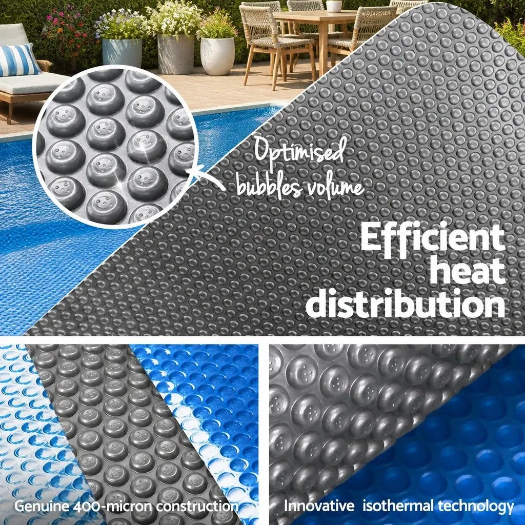 Solar Pool Cover 10.5x4.2m 500 Micron Blue Silver Isothermal Swimming