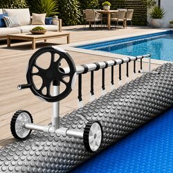 Reliable Solar Pool Cover & Roller 10.5x4.2m