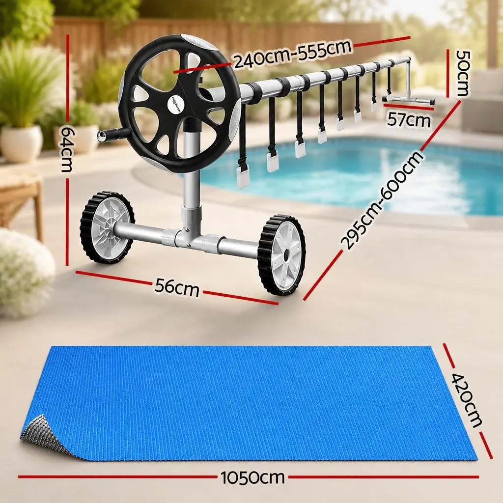 Solar Pool Cover & Roller 10.5x4.2m