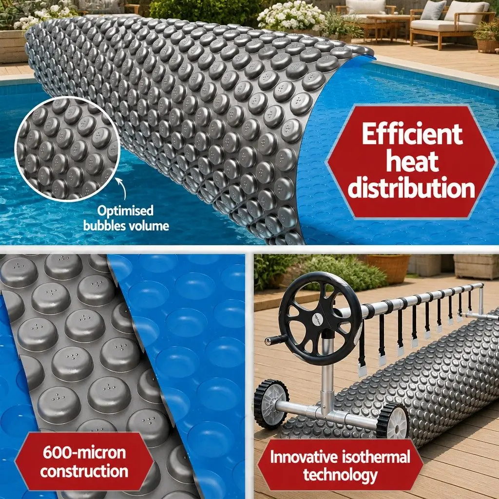 Solar Pool Cover & Roller 10.5x4.2m