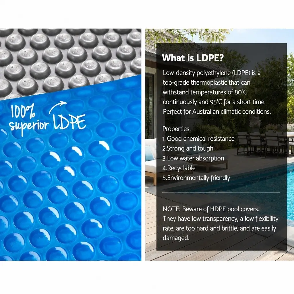 Pool Cover Solar Blanket 11x4.8m 500 Micron Blue with Aluminium Roller 5.55m Width